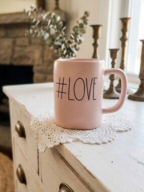 Rae Dunn #LOVE Ceramic Mug - Soft Baby Pink Artisan Collection